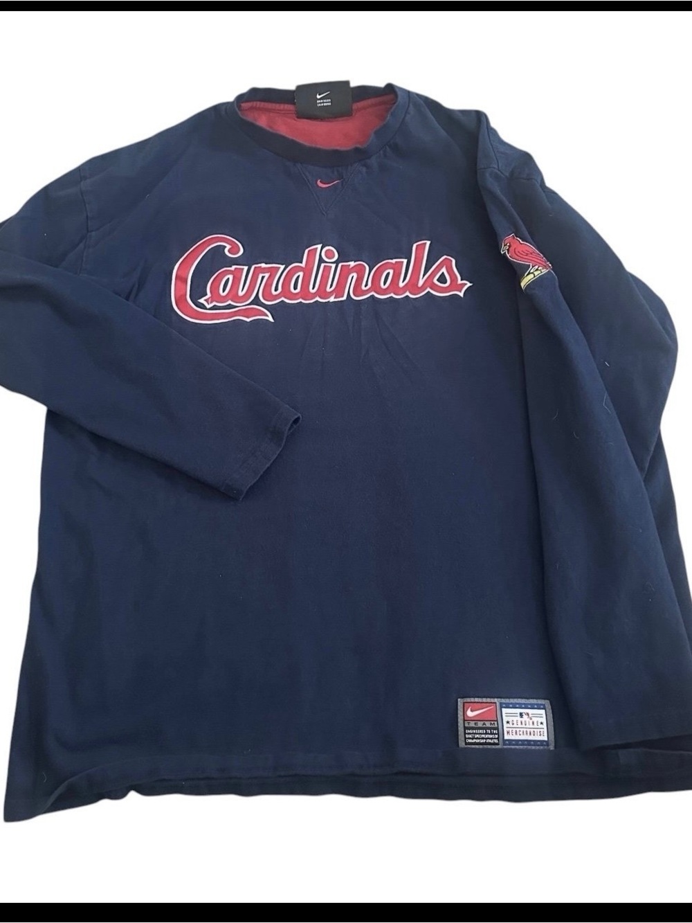 Nike St Louis Cardinals Game Time Raglan Long Sleeve Tee Men’s Large